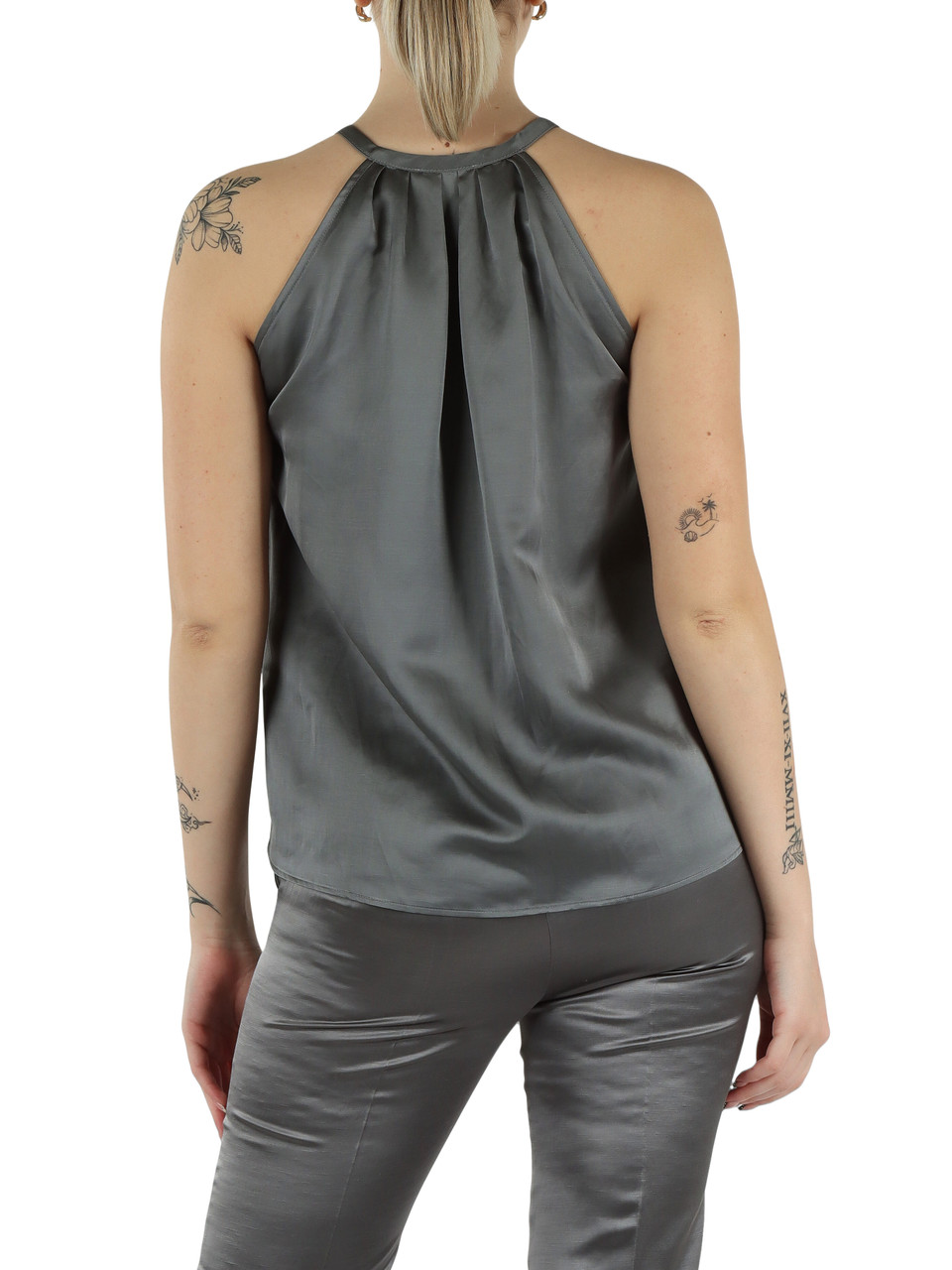 GRIGIO | Top in viscosa e lino OPOSSUM