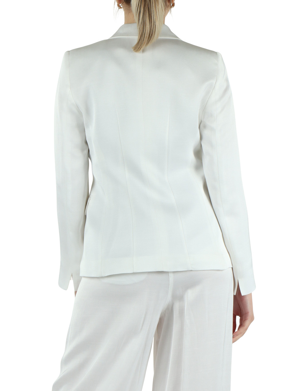 BIANCO | Giacca doppiopetto CHARME in lino e viscosa