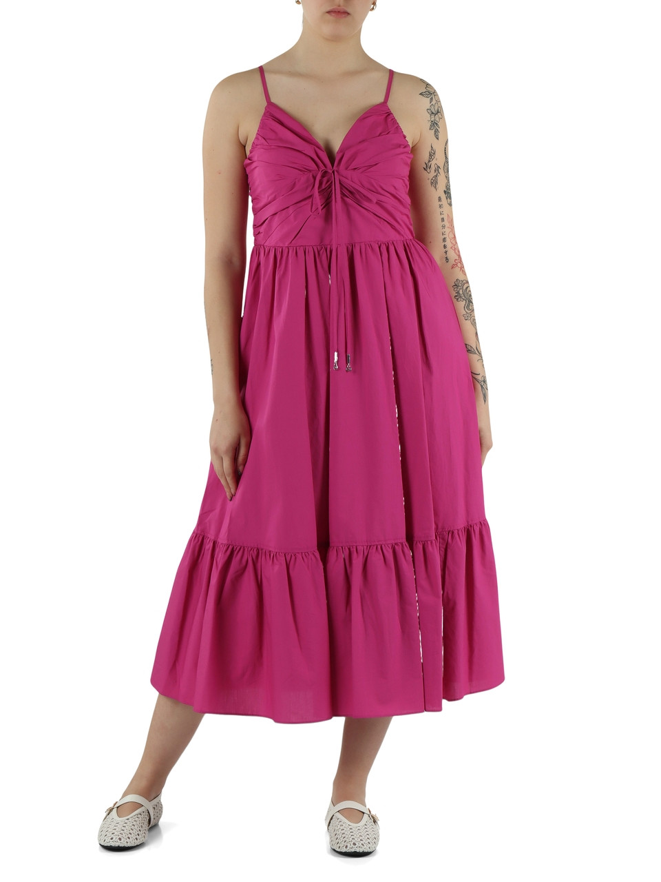 FUCHSIA | Midikleid aus Baumwollpopeline