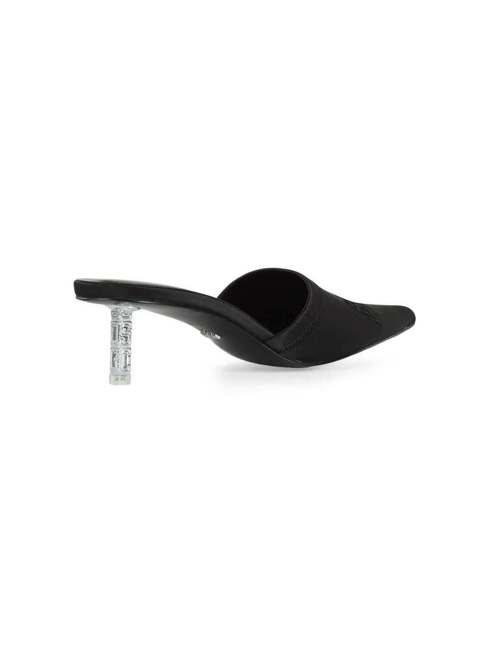 NERO | Sabot in raso con tacco logo