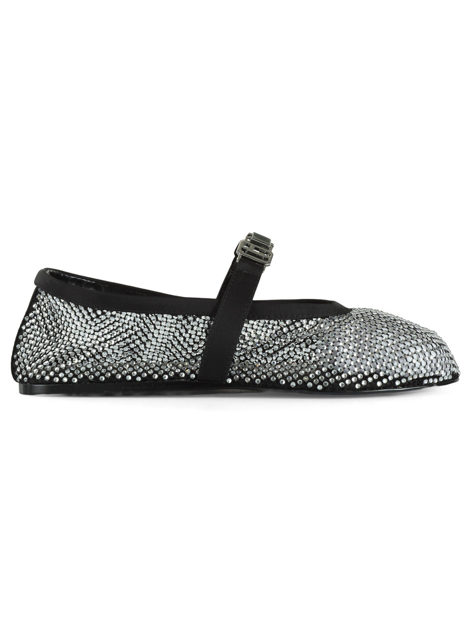 NERO | Ballerine in mesh a rete con strass