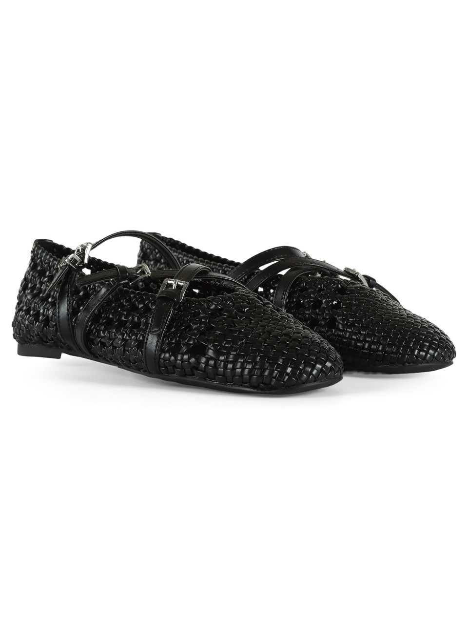 NERO | Ballerine in ecopelle INDY WOVEN FLEX