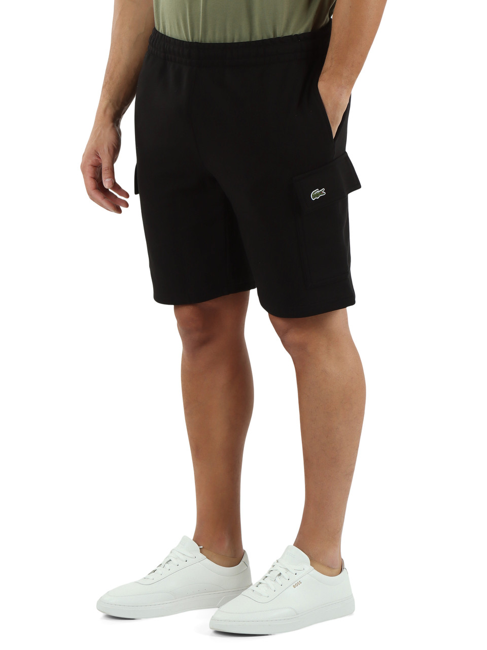 SCHWARZ | Regular Fit Sportshorts mit Cargotaschen