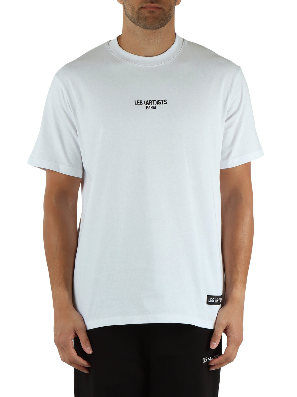 BIANCO | T-shirt in cotone con ricamo logo frontale