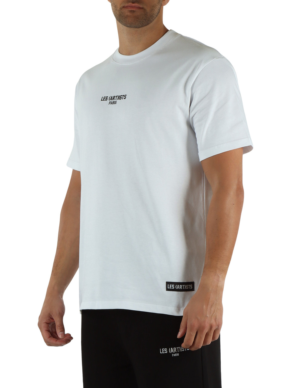 BIANCO | T-shirt in cotone con ricamo logo frontale