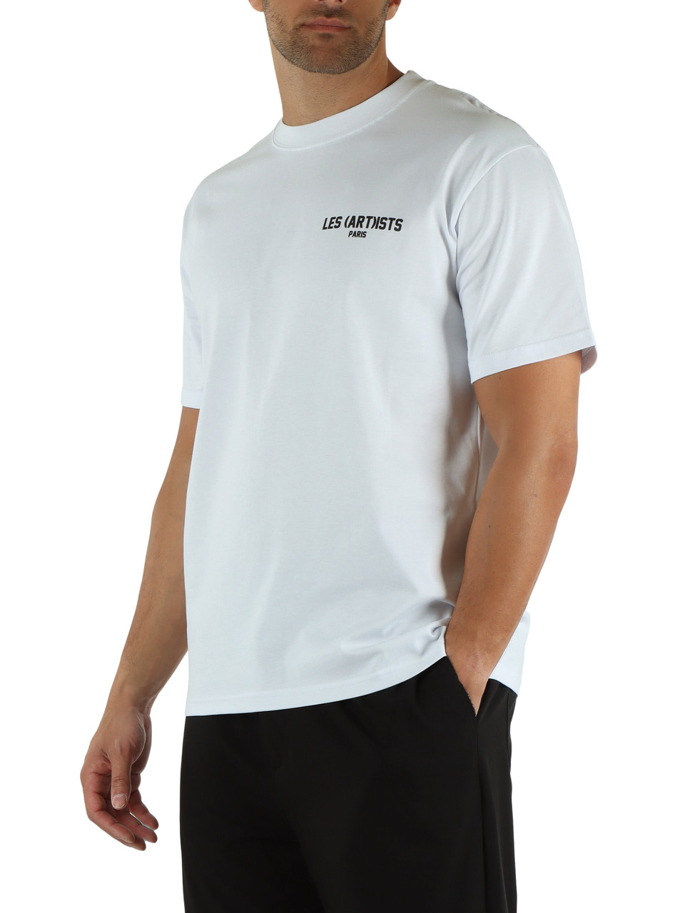BIANCO | T-shirt in cotone con stampa logo frontale