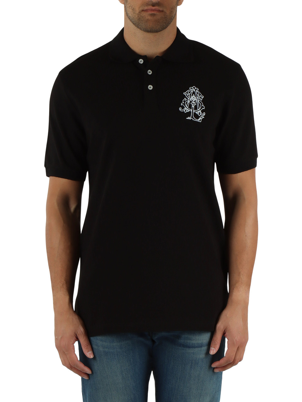 NERO | Polo in cotone piquet con ricamo logo frontale