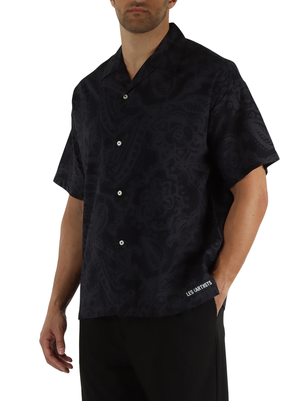 NERO | Camicia Bowling stampata in cotone