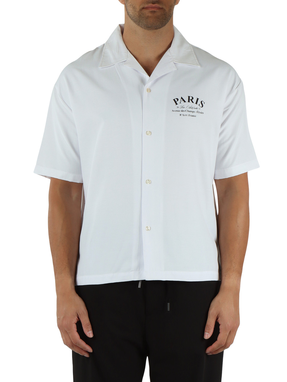 BIANCO | Camicia Bowling PARIS in misto cotone