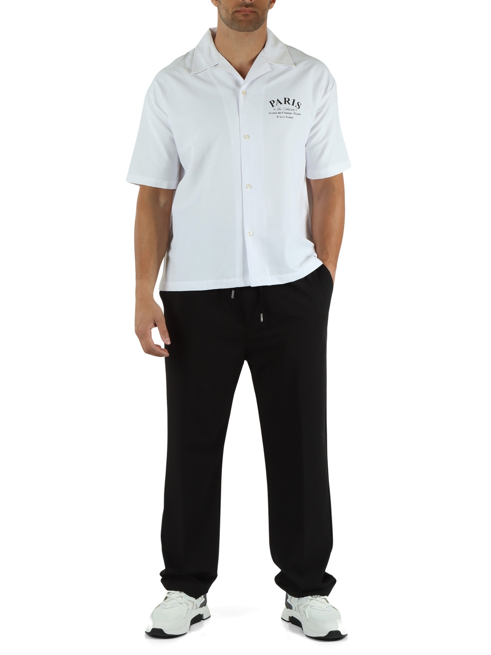 BIANCO | Camicia Bowling PARIS in misto cotone