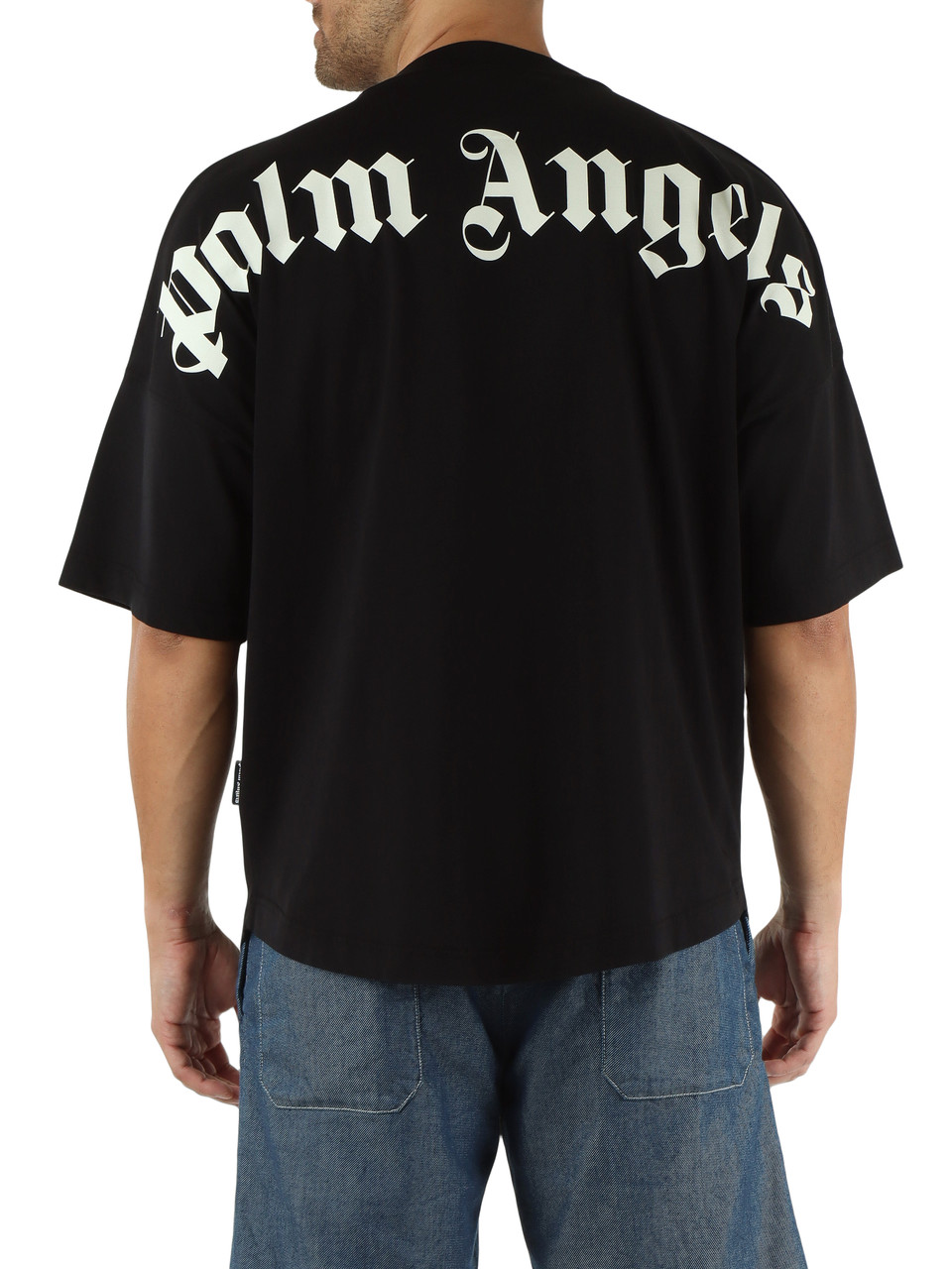 NERO | T-shirt oversize in cotone con scritta logo