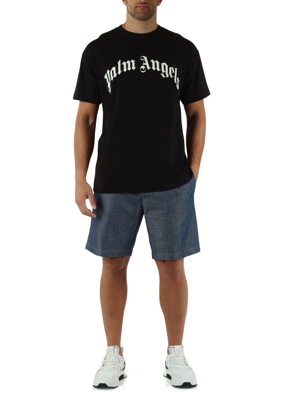 NERO | T-shirt regular fit in cotone con scritta logo