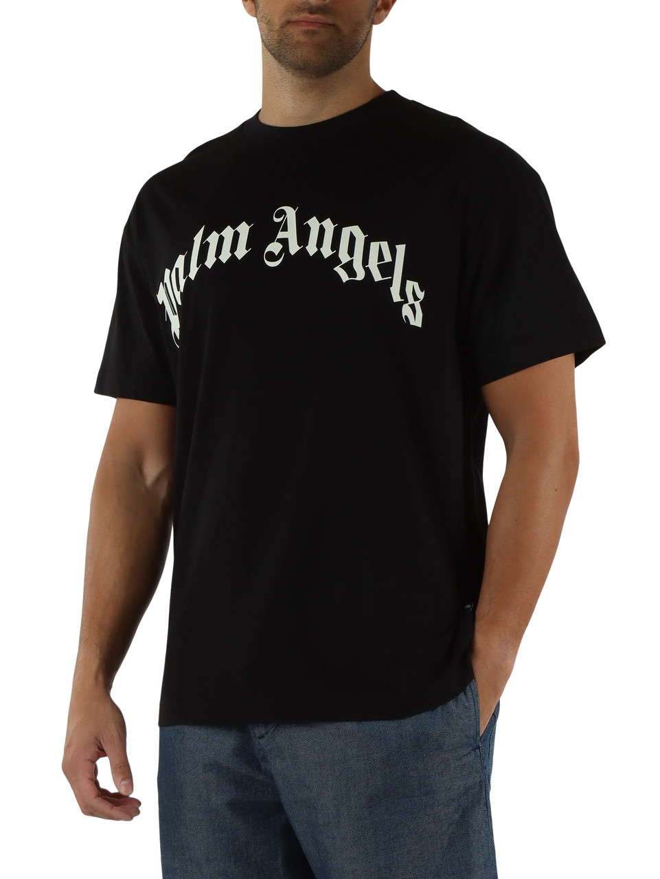 NERO | T-shirt regular fit in cotone con scritta logo
