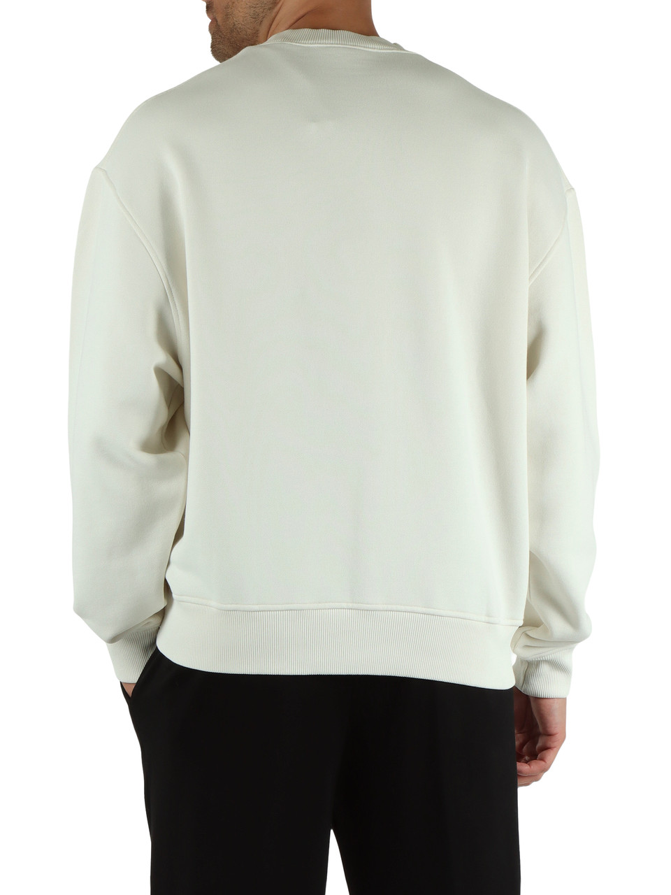 PANNA | Felpa regular fit in cotone garzato con patch frontale