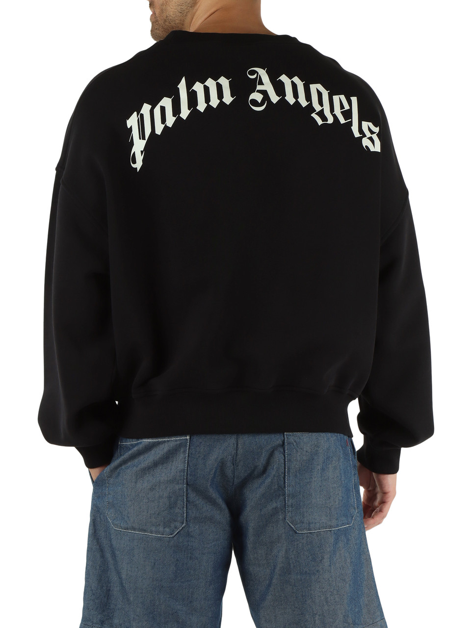 NERO | Felpa loose fit in cotone garzato con scritta logo