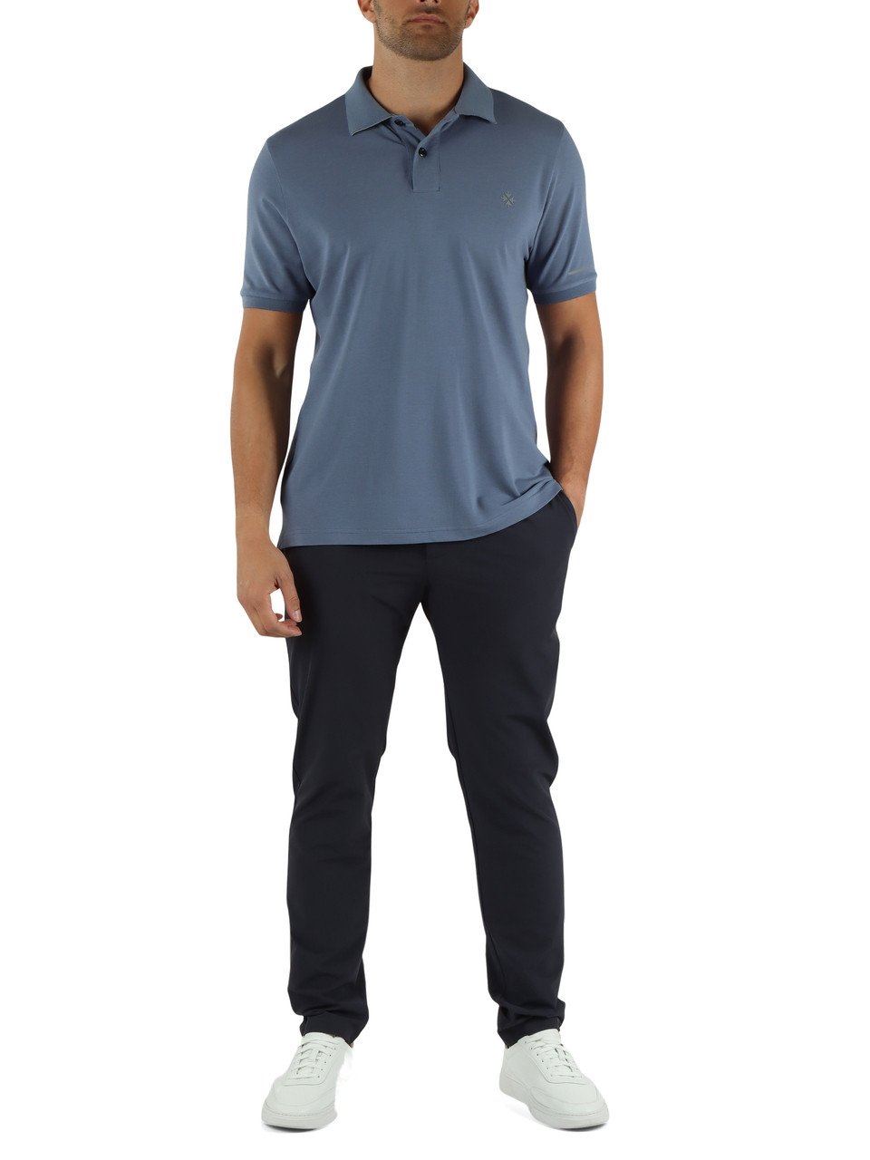 BLU CHIARO | Polo INDRO in cotone e rayon stretch