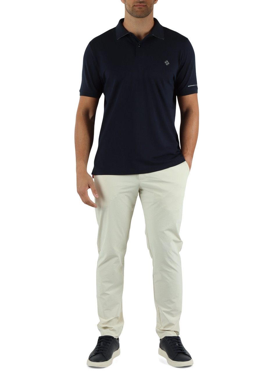 BLU SCURO | Polo INDRO in cotone e rayon stretch