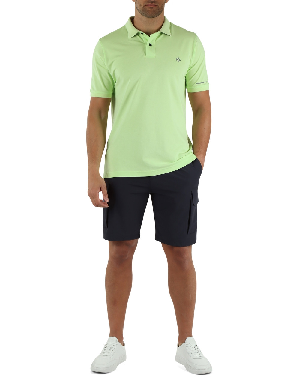 VERDE CHIARO | Polo INDRO in cotone e rayon stretch