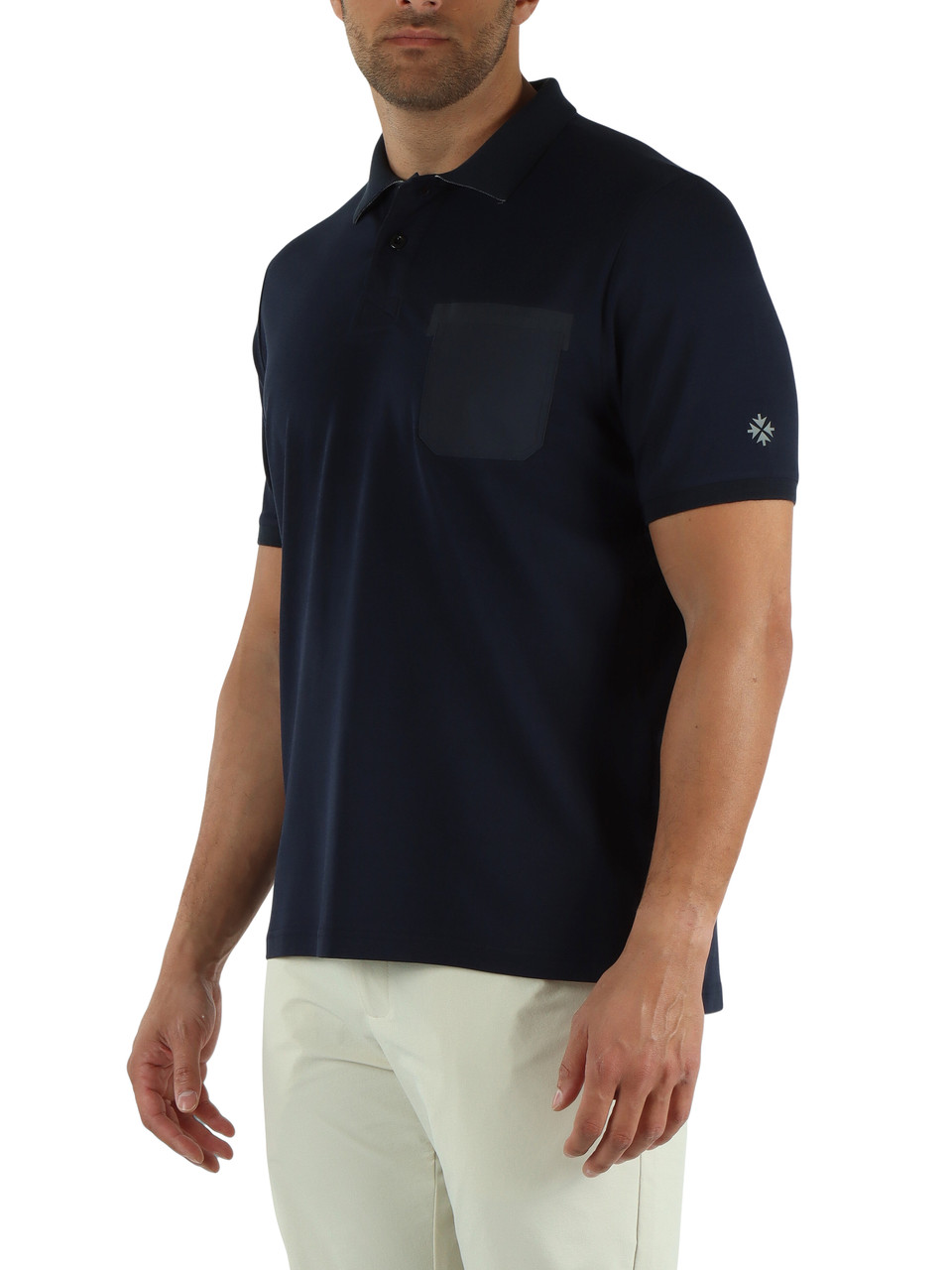 BLU SCURO | Polo ISACCO in cotone e rayon stretch