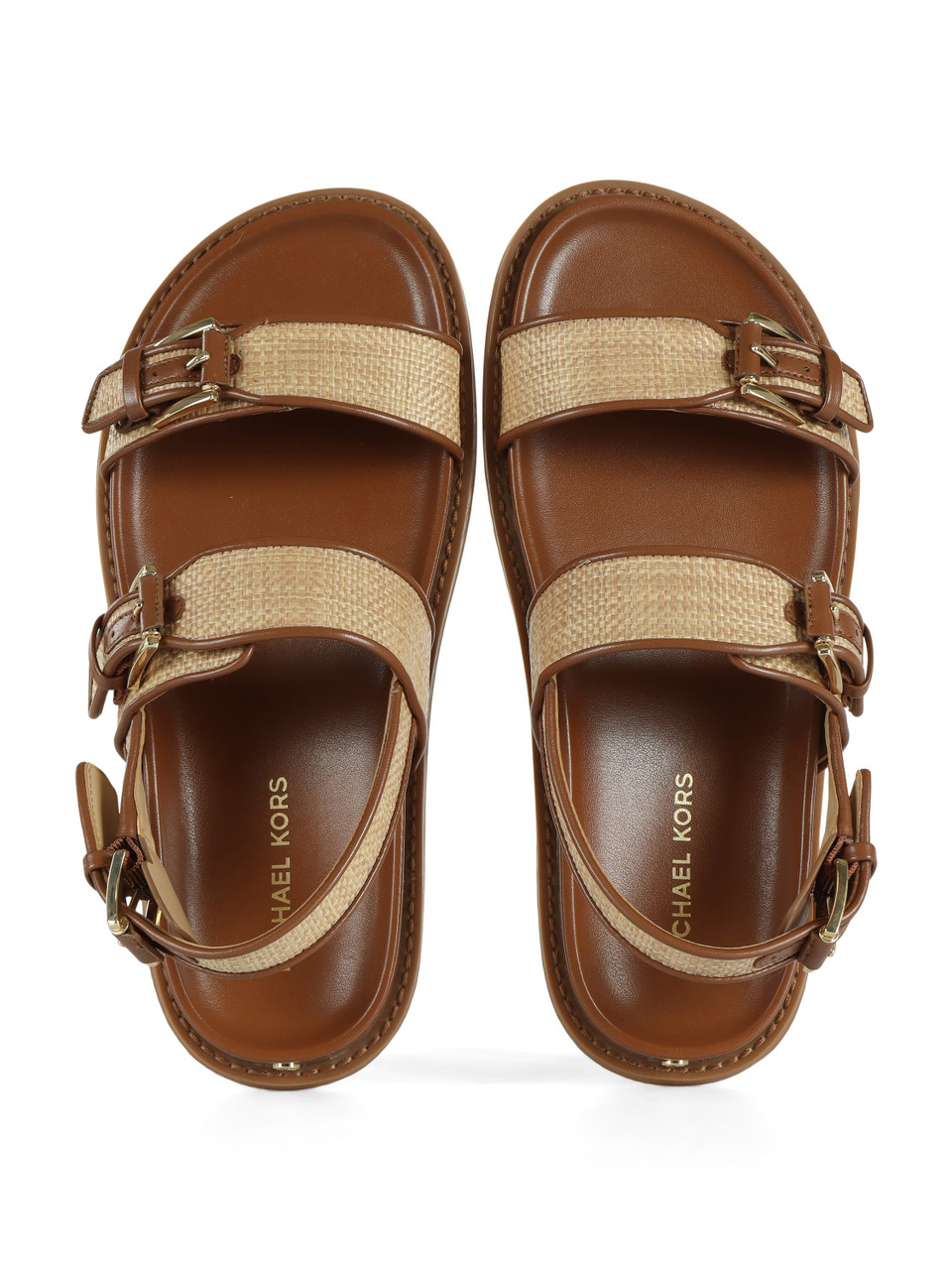 CUOIO | Sandali in rafia ed ecopelle NIA FLAT