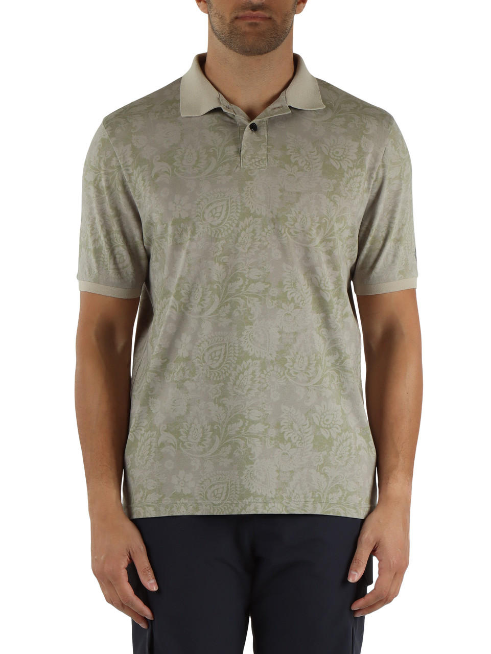 BEIGE | Polo stampata MALIBU' in cotone e rayon stretch