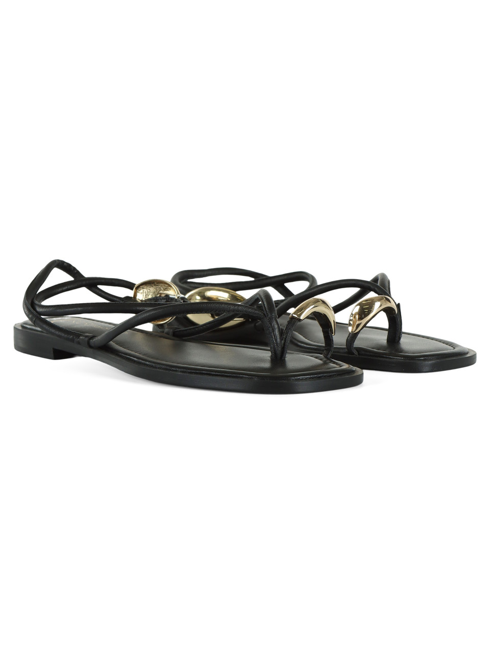NERO | Sandali infradito in pelle 8576
