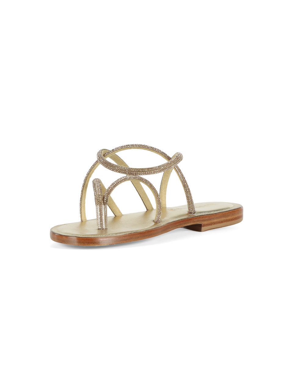 ORO | Sandali infradito in pelle laminata 3070 con strass