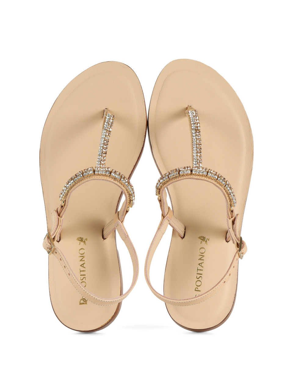 NUDE | Sandali infradito in pelle 3015 con strass