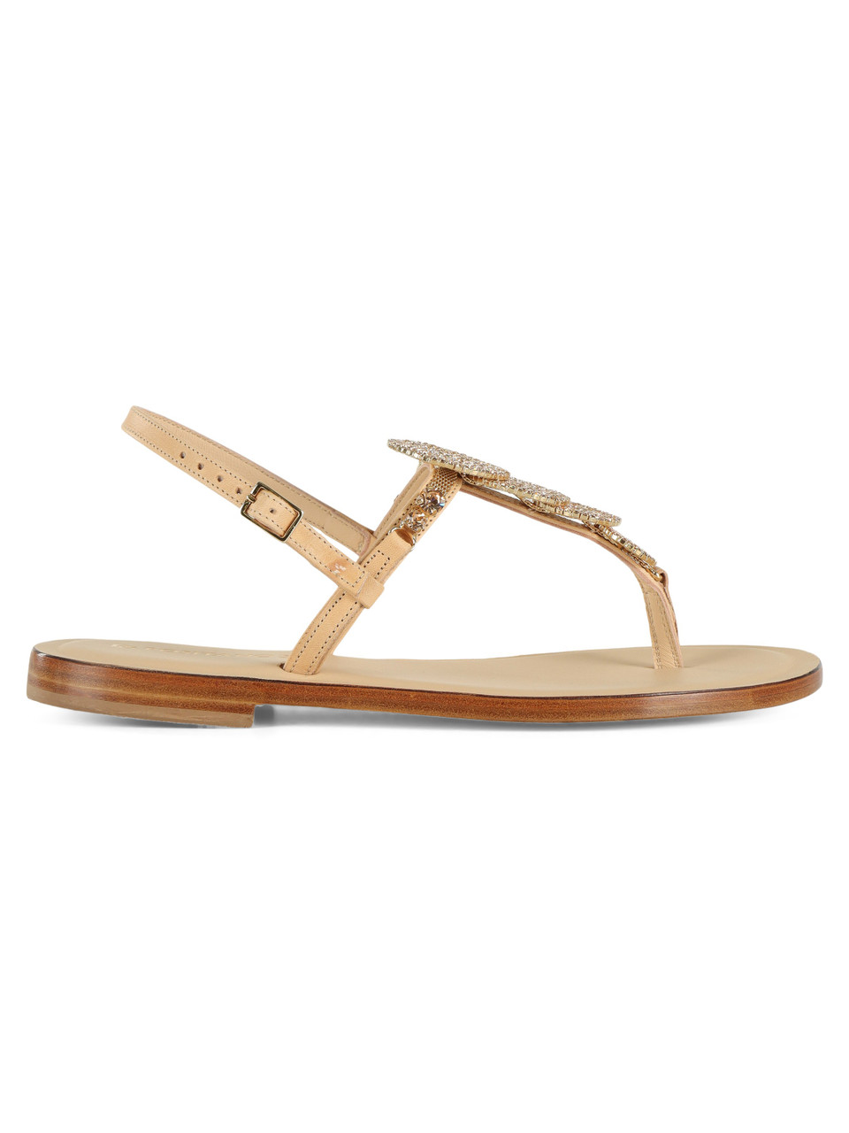 NUDE | Sandali infradito in pelle 3000 con pietre e strass