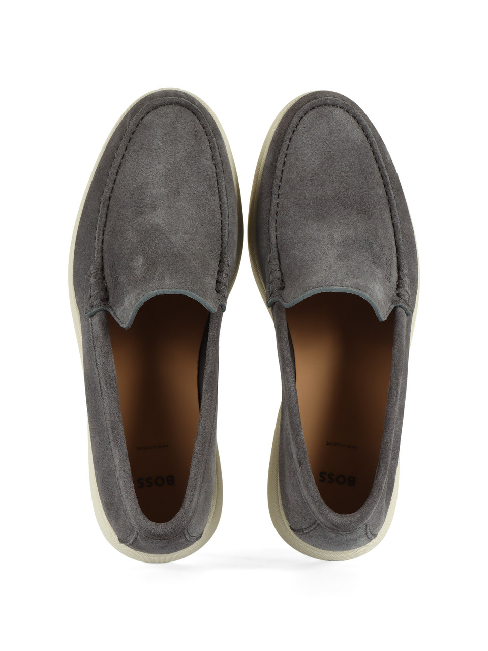 GRAU | SIENNE Wildleder-Mokassins