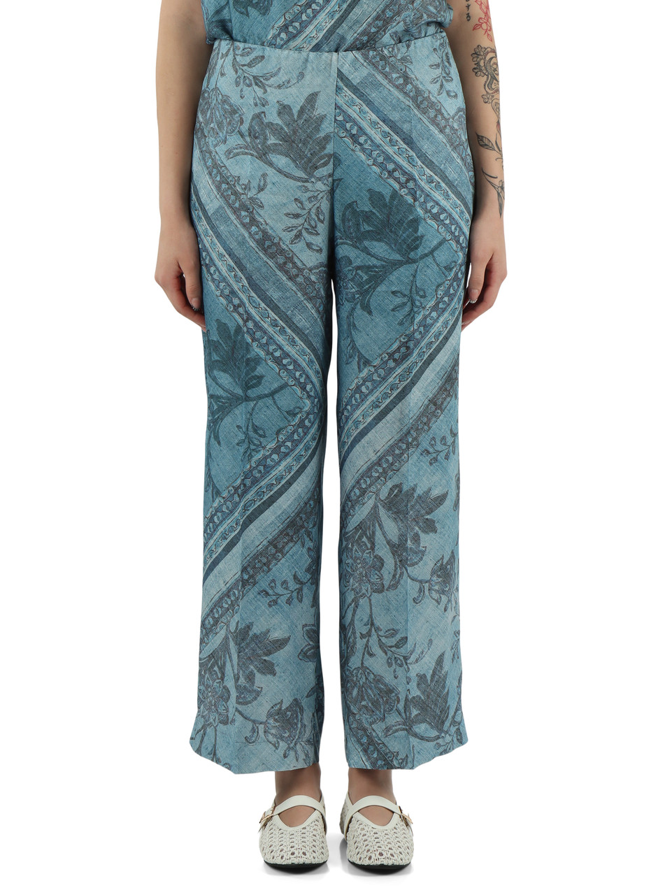 AZZURRO | Pantalone stampato in viscosa