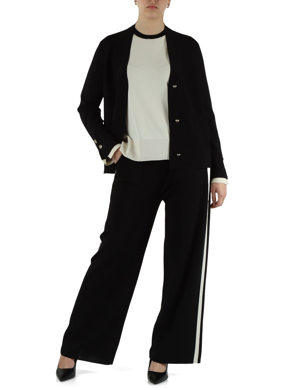 NERO | Cardigan in filato di misto viscosa