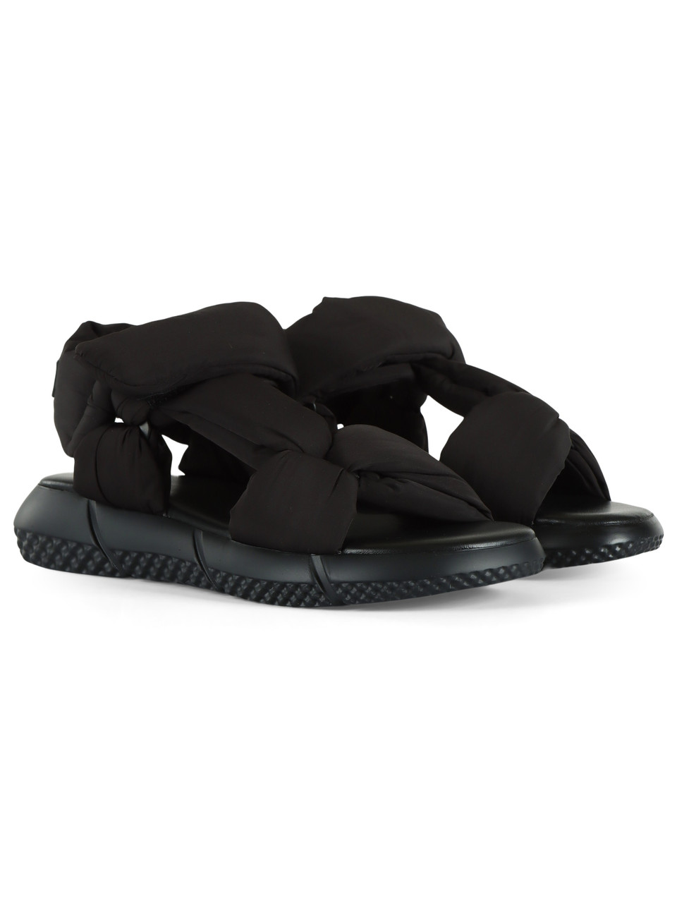 NERO | Sandali in tessuto con patch logo