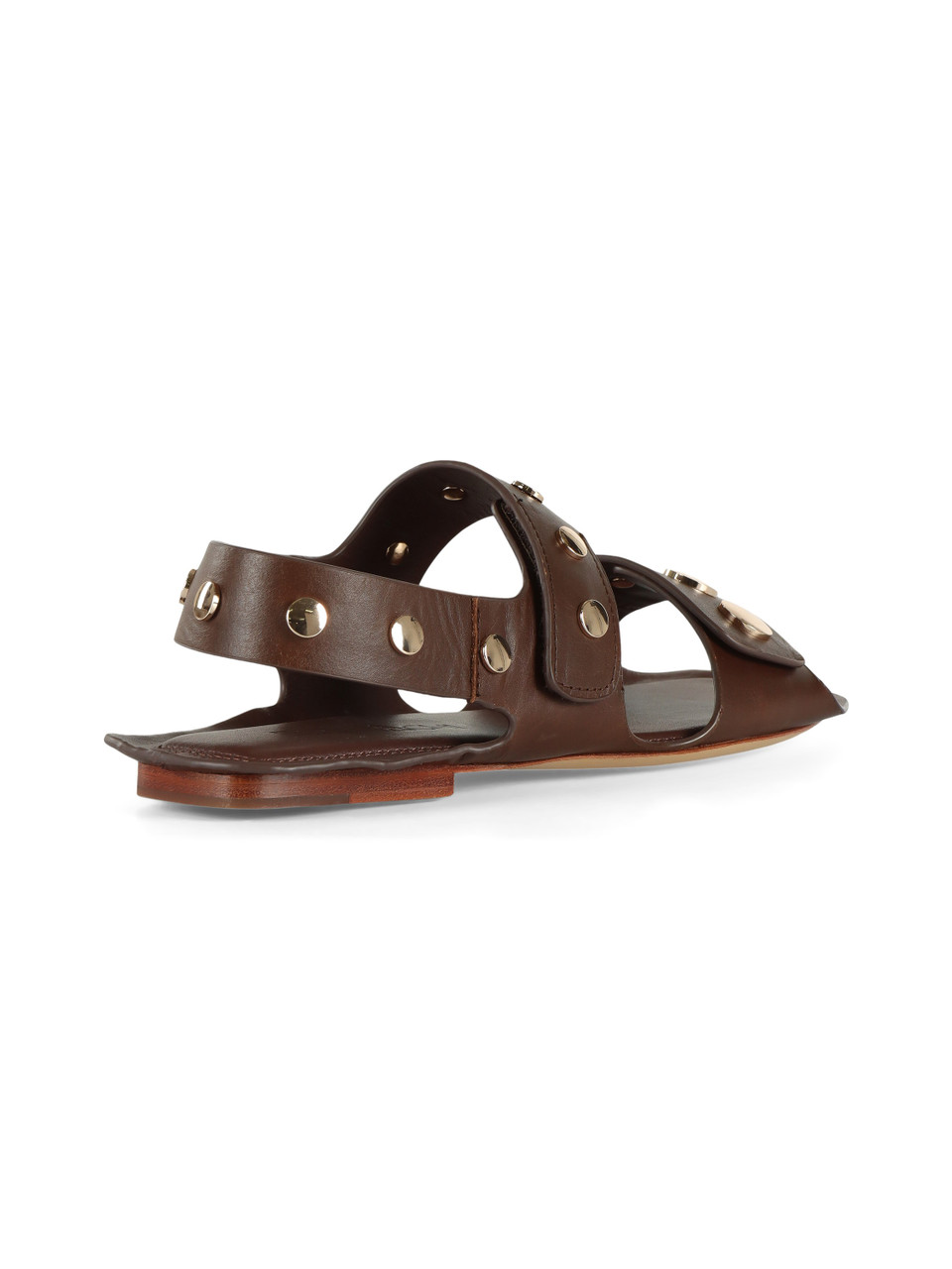 MARRONE | Sandali in pelle con borchie