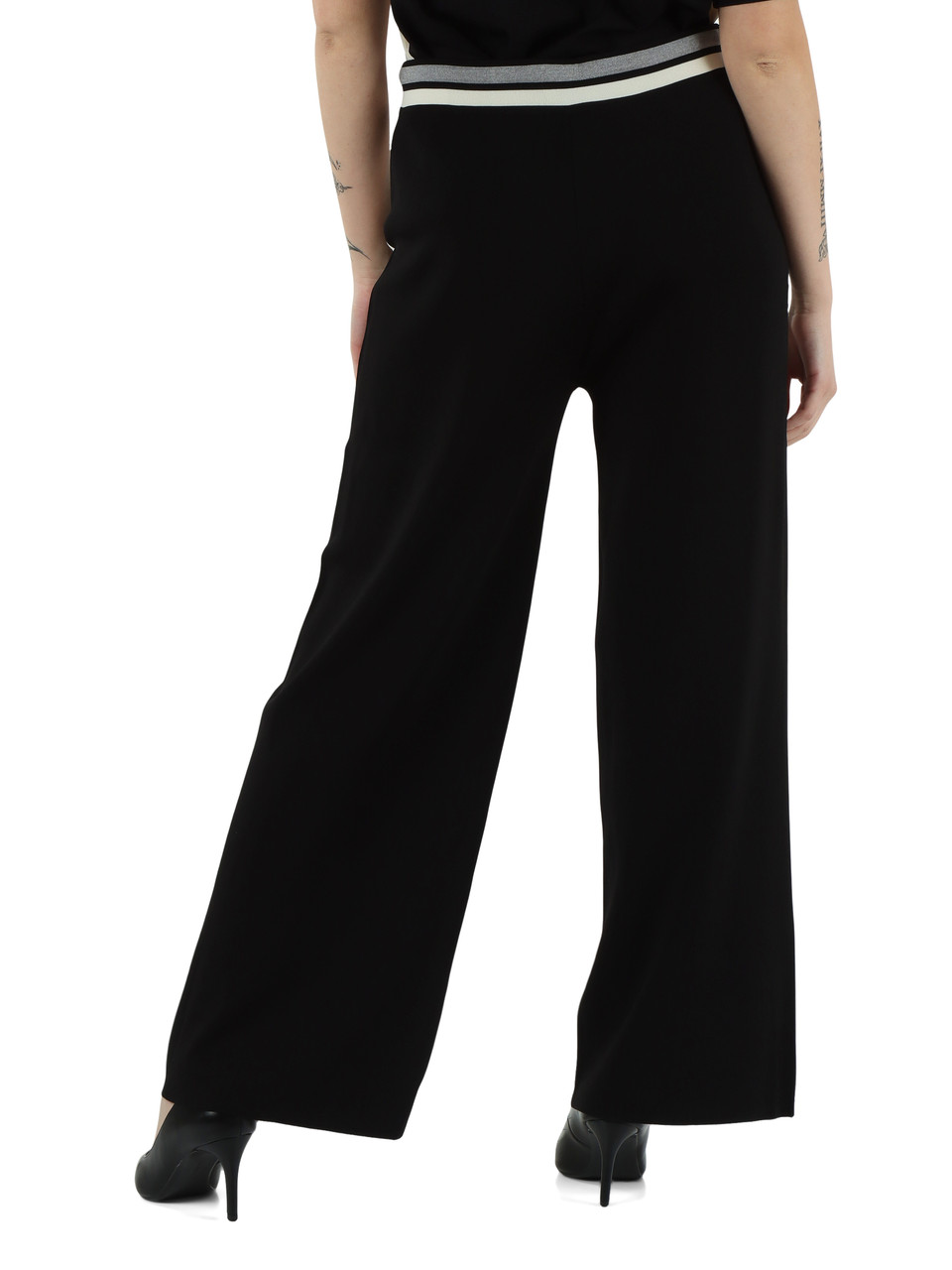 NERO | Pantaloni con coulisse in maglina di misto viscosa