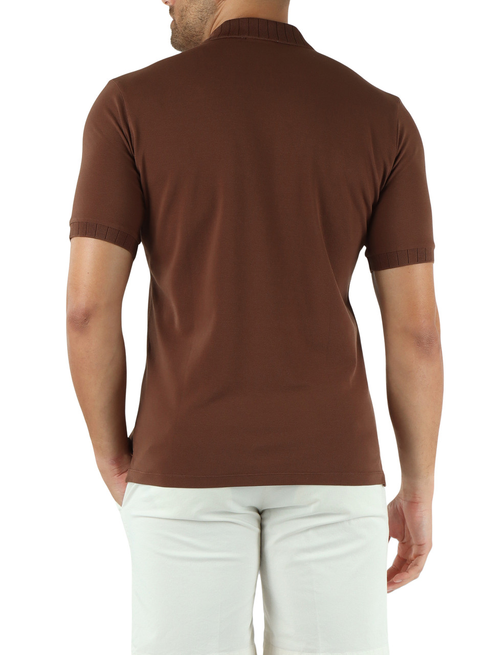BRAUN | Polo aus Stretch-Baumwollpiqué