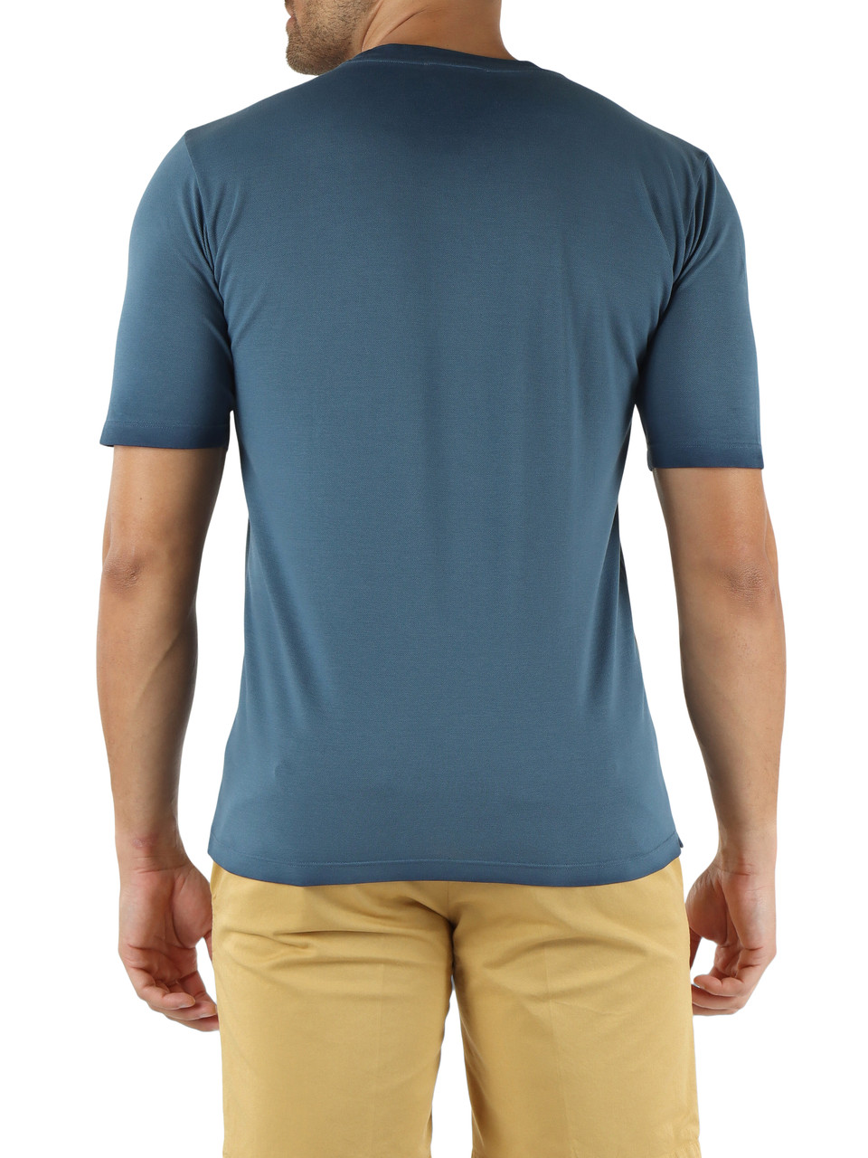 BLU CHIARO | T-shirt in cotone piquet stretch