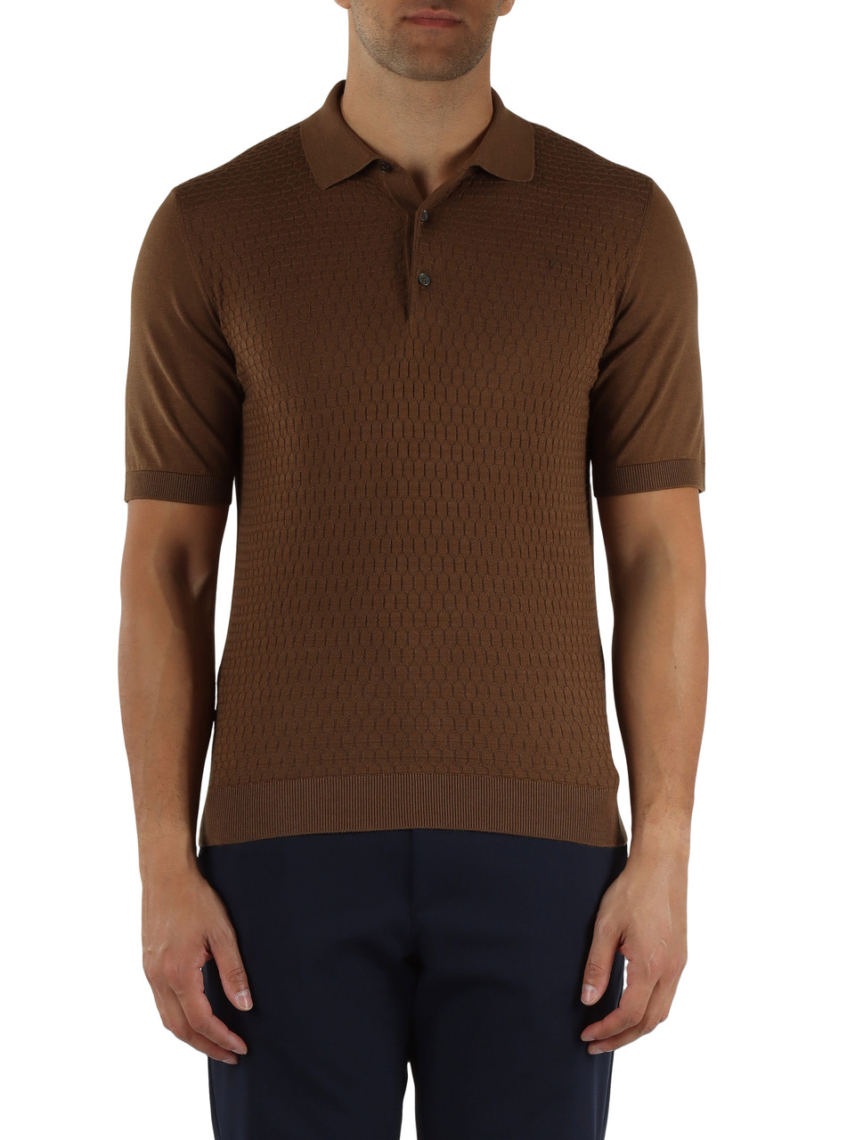 BRAUN | Polo aus Seiden- und Baumwolljersey