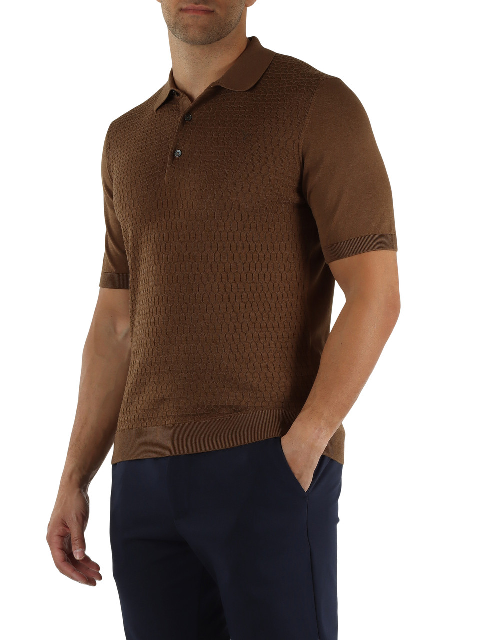 BRAUN | Polo aus Seiden- und Baumwolljersey