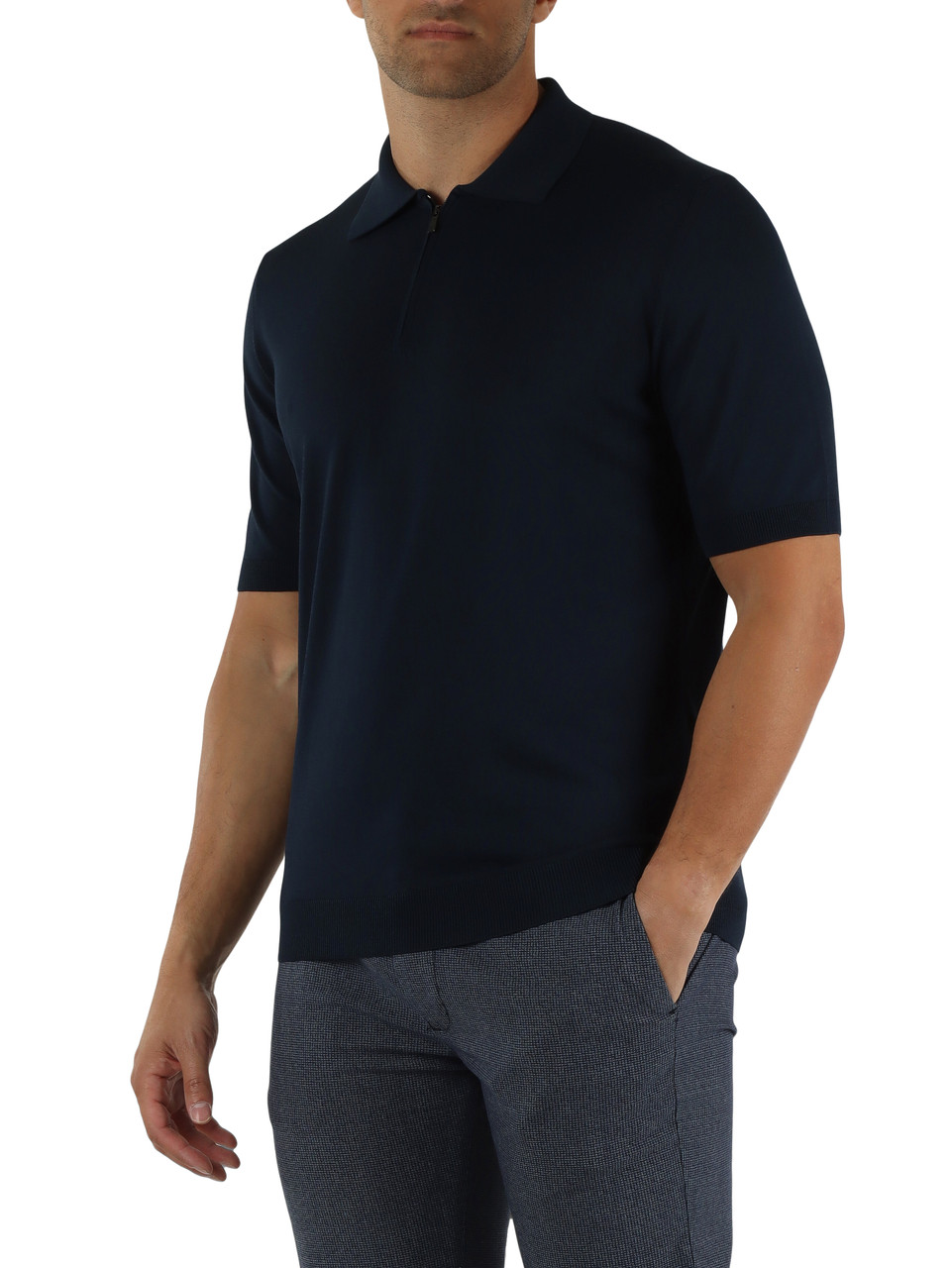 BLU SCURO | Polo in maglina di cotone