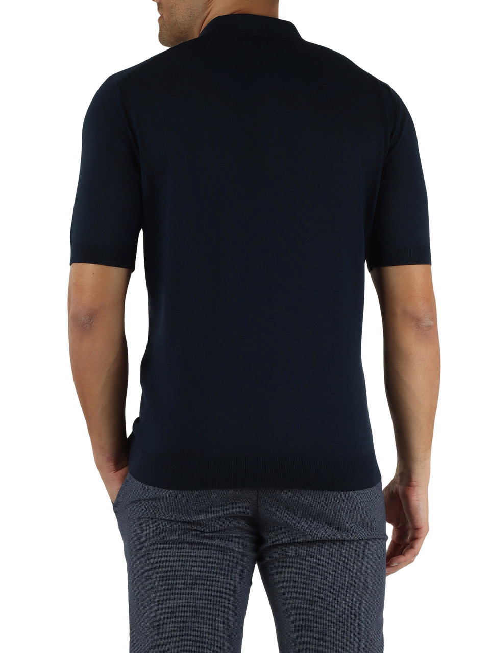 BLU SCURO | Polo in maglina di cotone