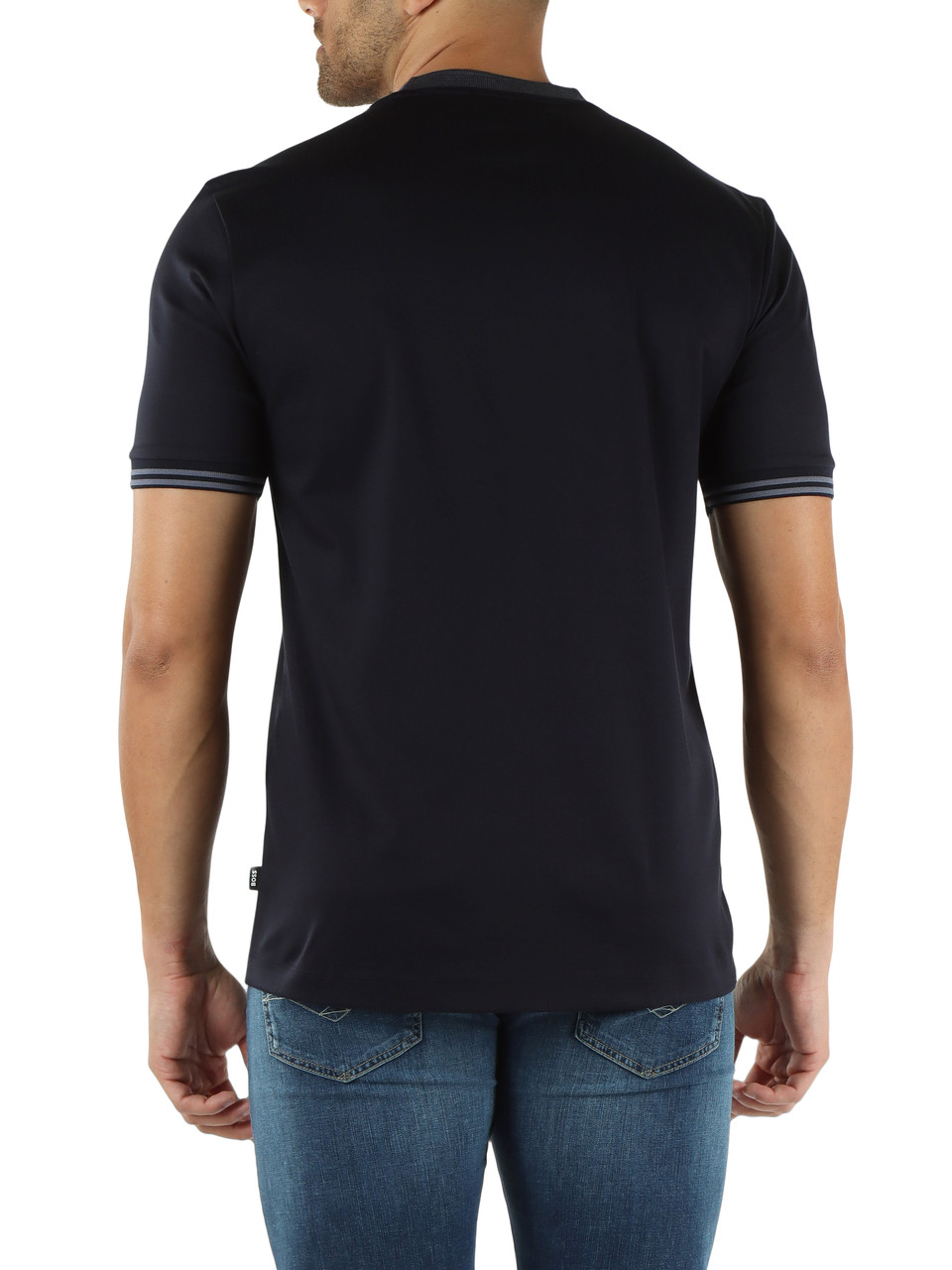 BLU SCURO | T-shirt slim fit in cotone mercerizzato