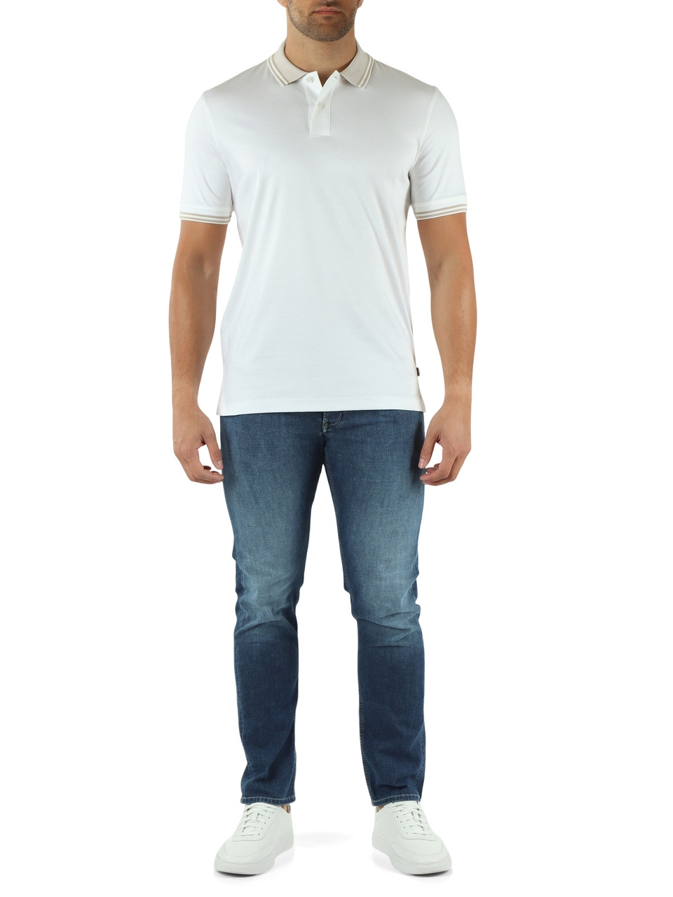 BIANCO | Polo slim fit in cotone mercerizzato