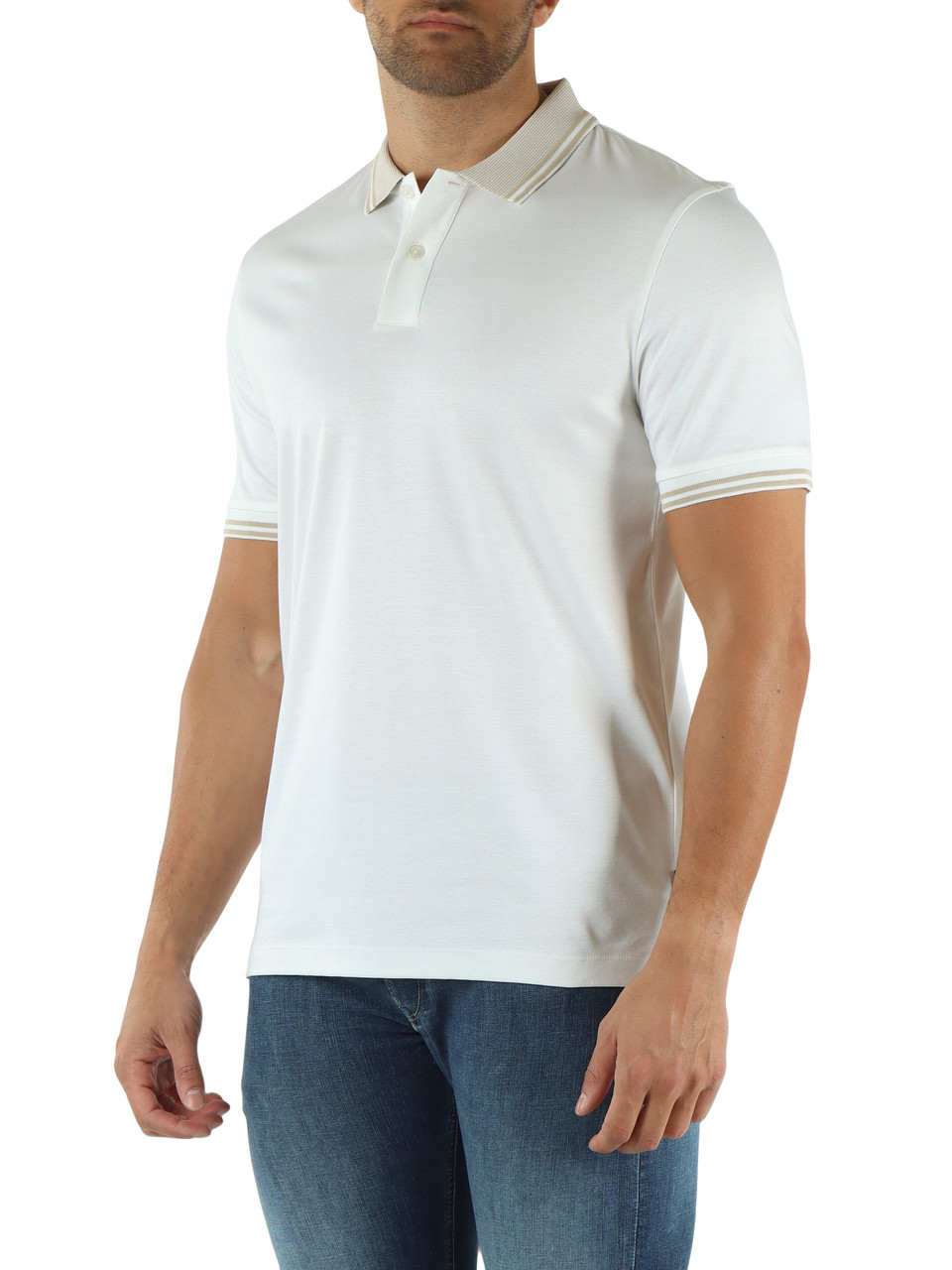 BIANCO | Polo slim fit in cotone mercerizzato
