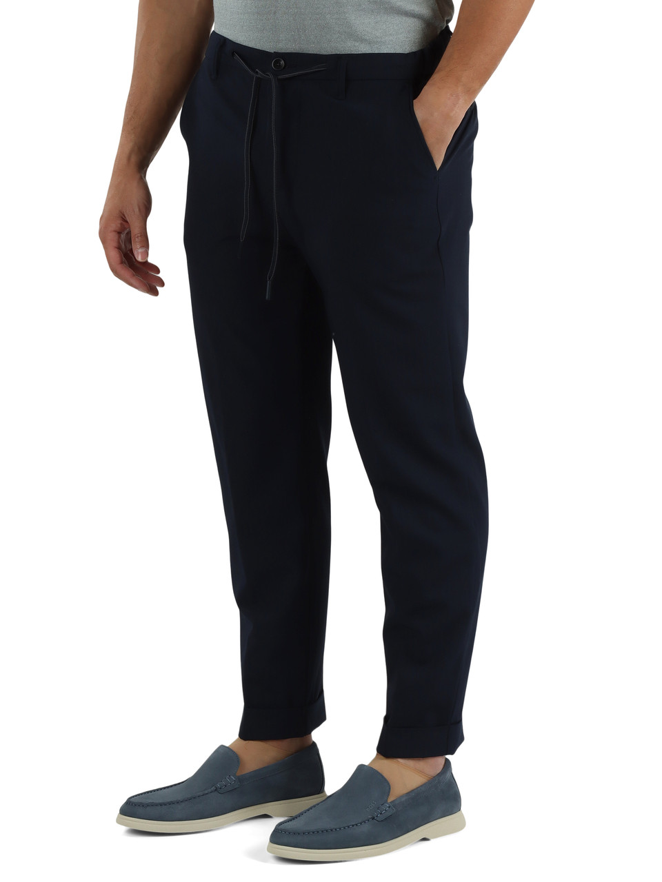 BLAU | Hose mit Kordelzug aus Viskosemischung FEOLA226074