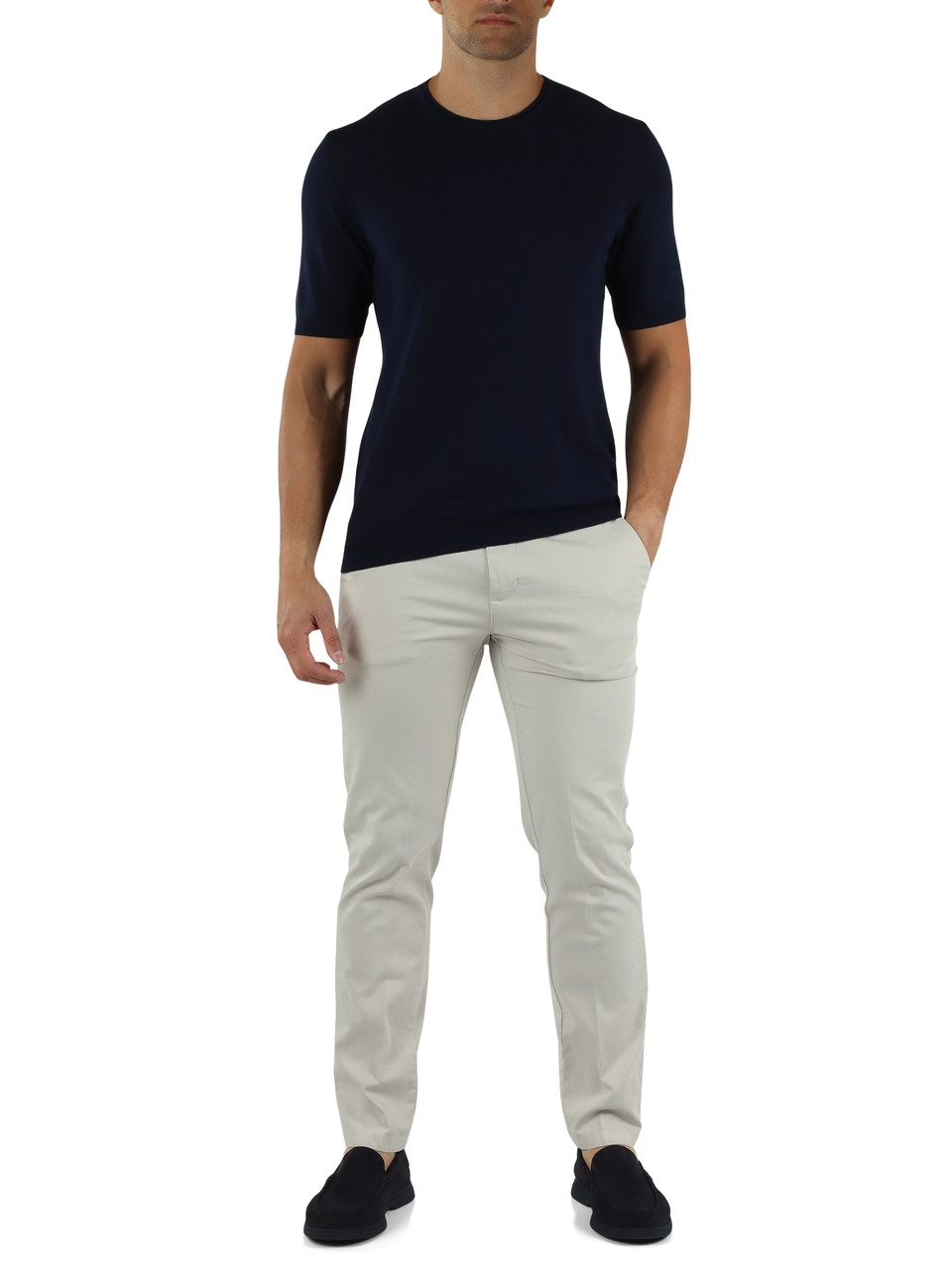 BEIGE | Pantaloni in cotone stretch VIENNA LI GOLD