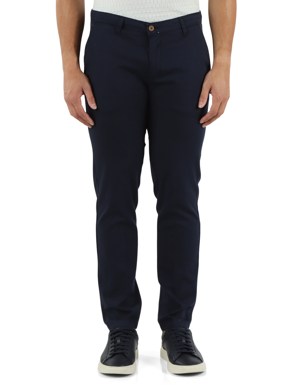 Dunkelblau | Stretch-Baumwollhose VIENNA LI GOLD