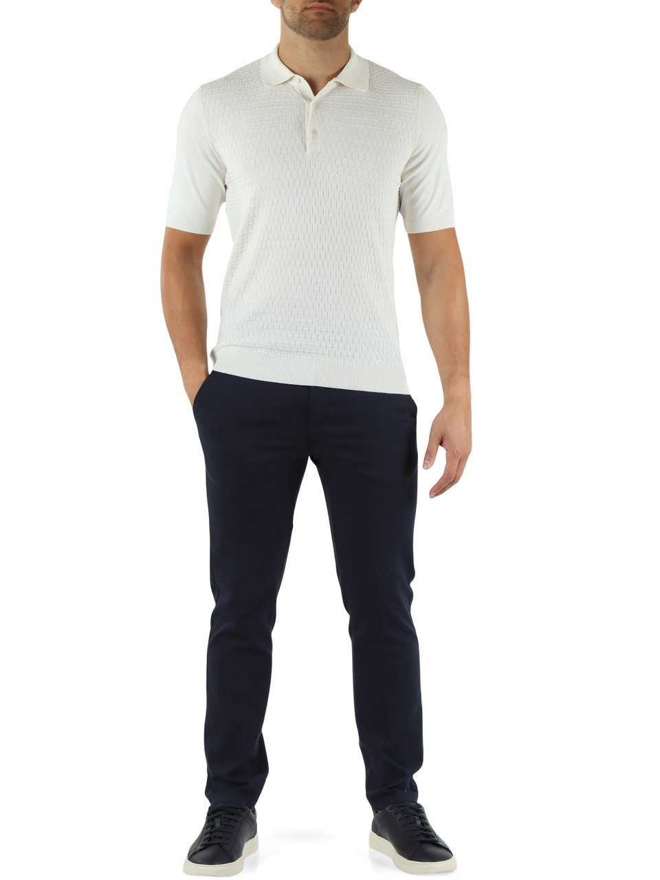 BLU SCURO | Pantaloni in cotone stretch VIENNA LI GOLD