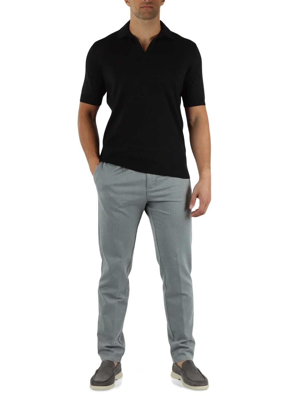 GRIGIO | Pantaloni in cotone e lino YAMAL 226054