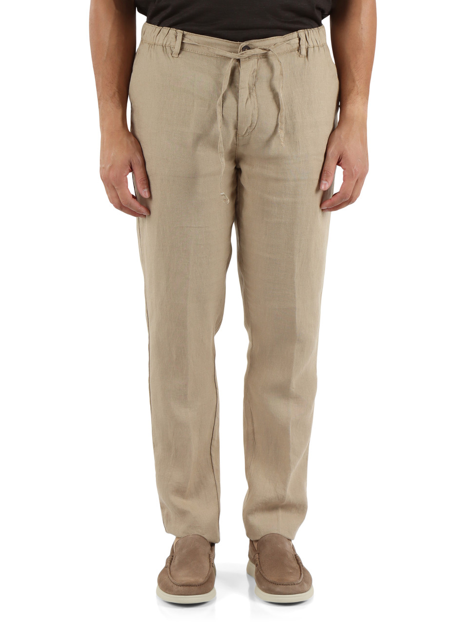 BEIGE | Pantalone con coulisse in lino ASKY GOLD 226